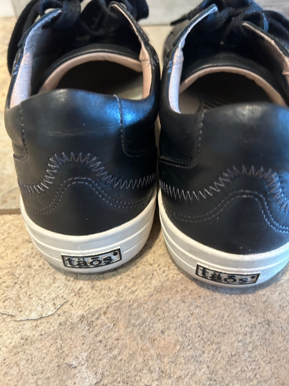 Taos Footwear Black Leather Sneakers with White Soles - Picture 3 of 6
